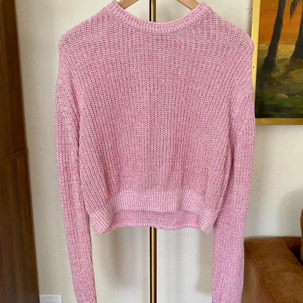 Urban Outfitters Fisherman Jumper Oversized Crewneck Knit Sweater Mauve / Pink